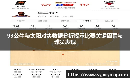 93公牛与太阳对决数据分析揭示比赛关键因素与球员表现