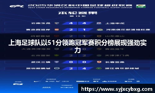 上海足球队以51分领跑冠军赛积分榜展现强劲实力